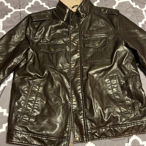 Levi Strauss Faux Leather Bomber Jacket - Picture 1 of 6